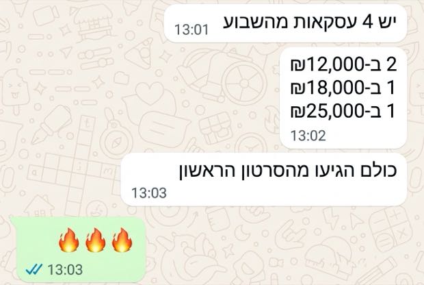ביקורת לקוח בוואטסאפ